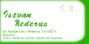 istvan mederus business card